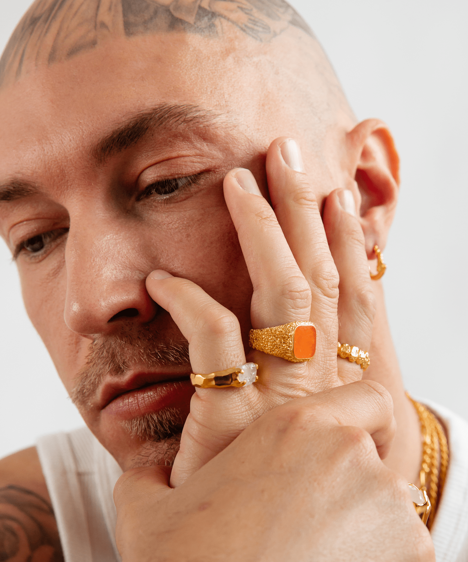 IX Crunchy Cushion Amber Enamel Ring