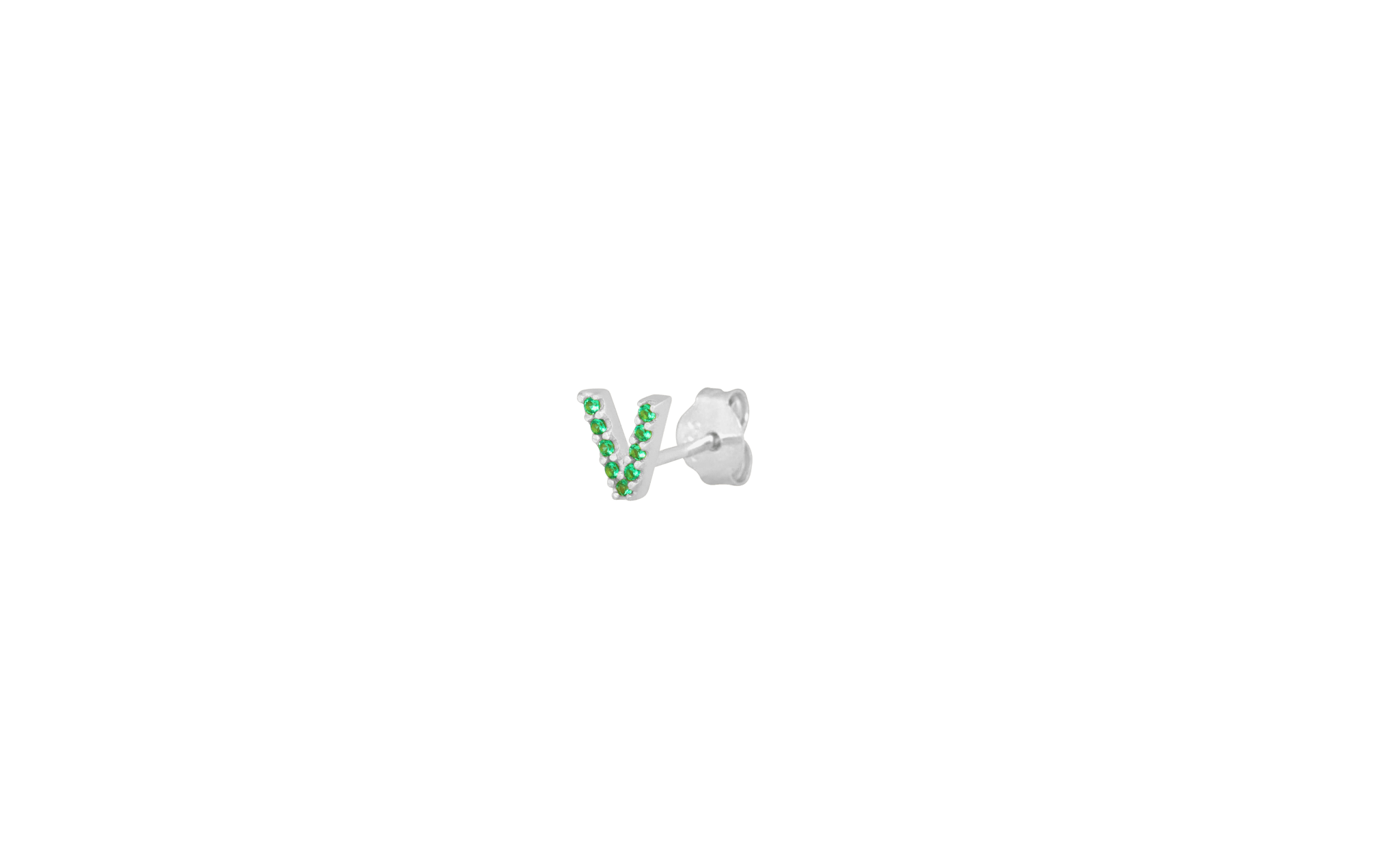 IX V Green Earring Silver