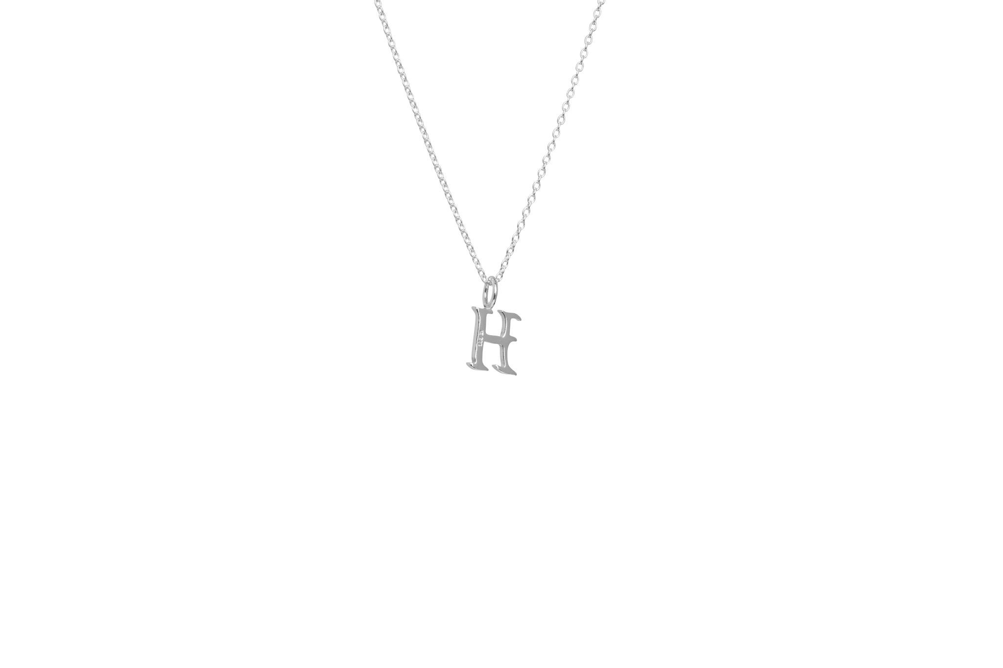 IX H Letter Charm Silver