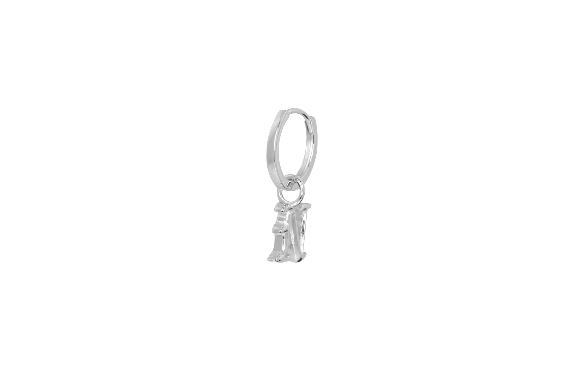 IX N Letter Charm Silver