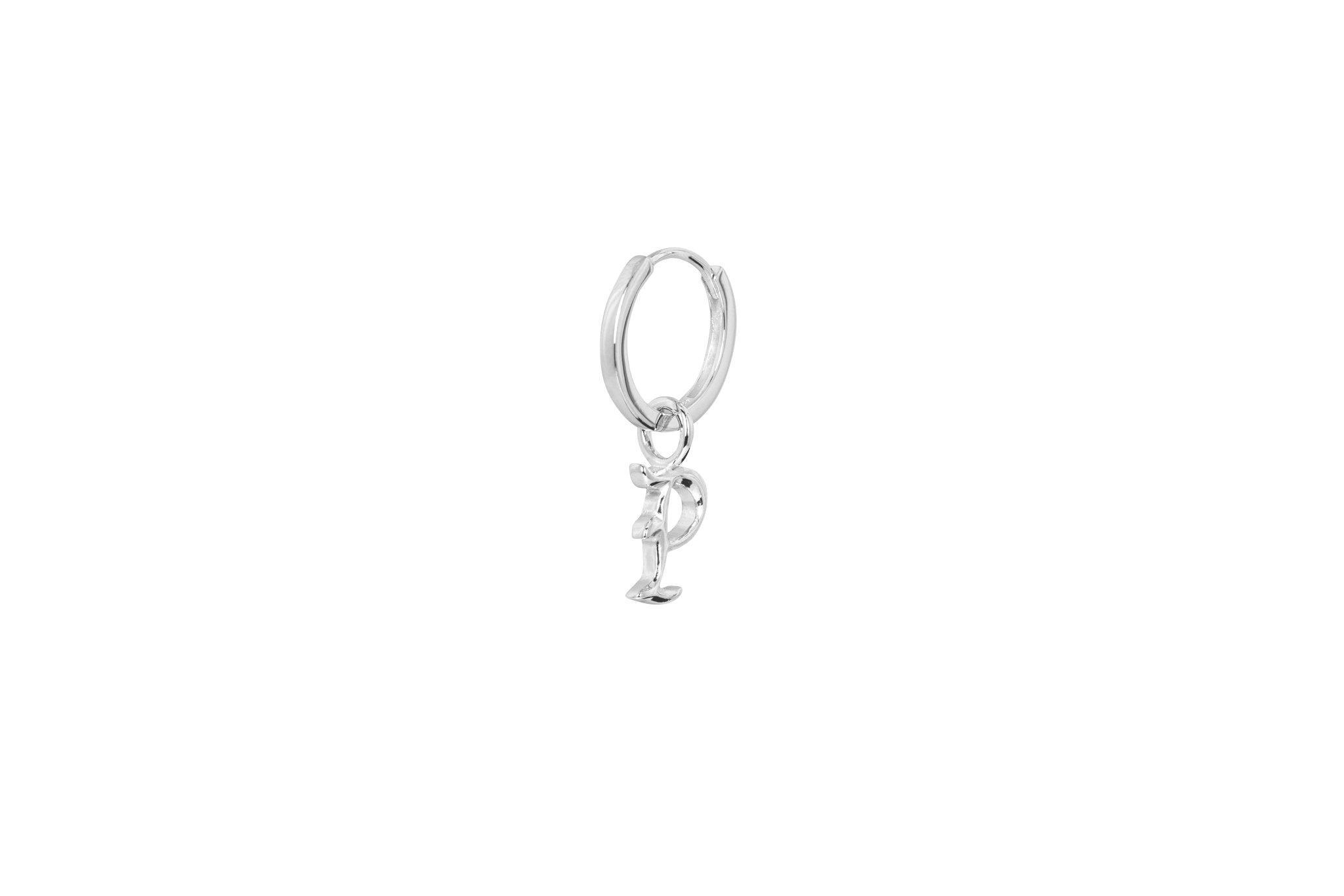 IX P Letter Charm Silver