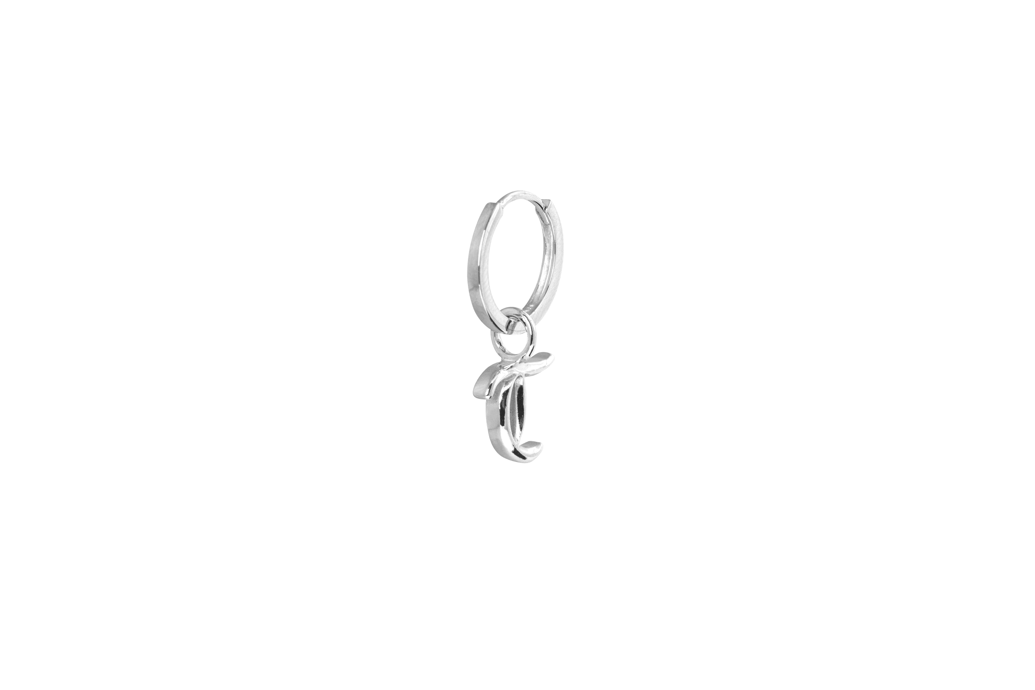 IX T Letter Charm Silver