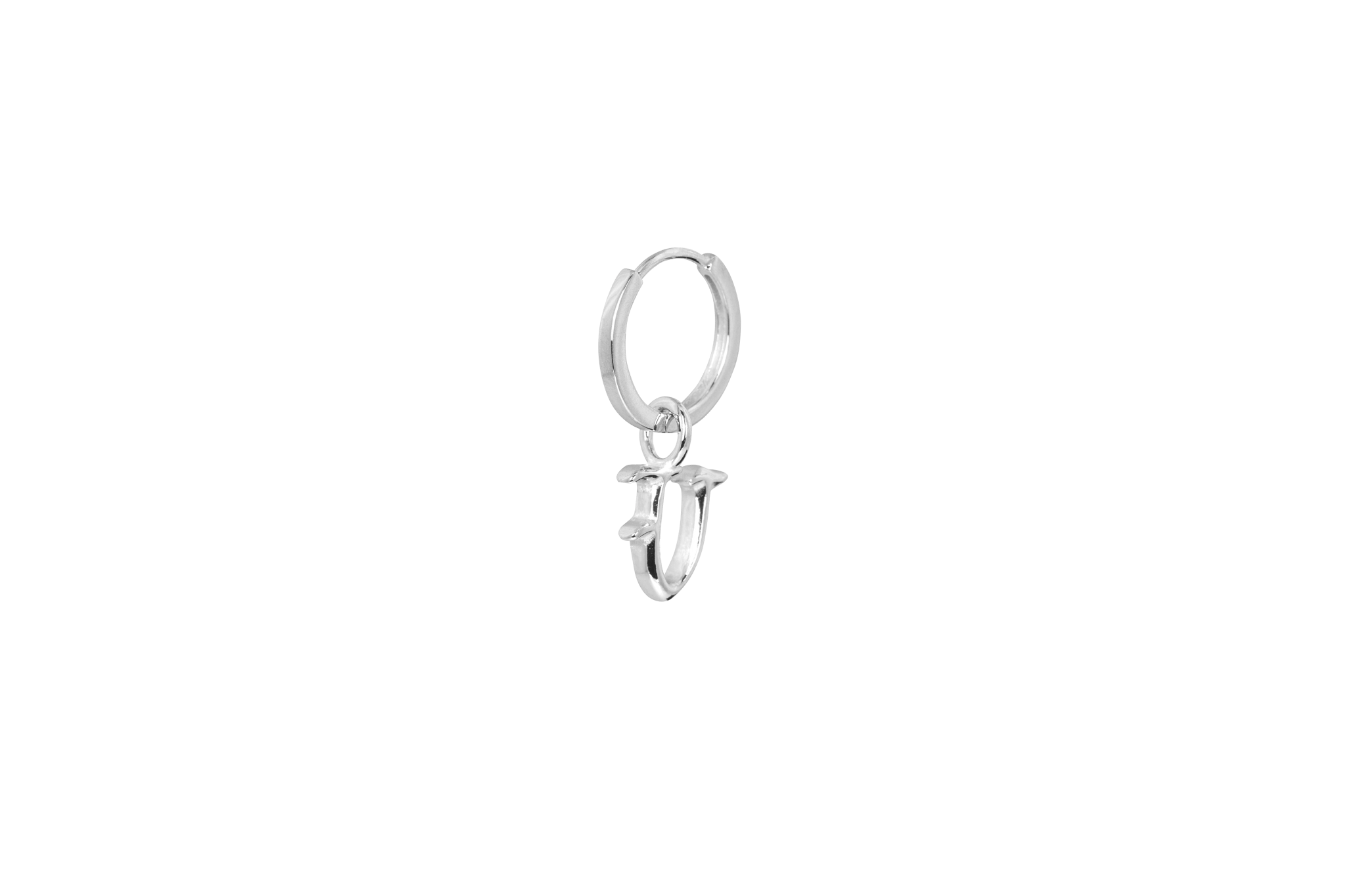 IX V Letter Charm Silver