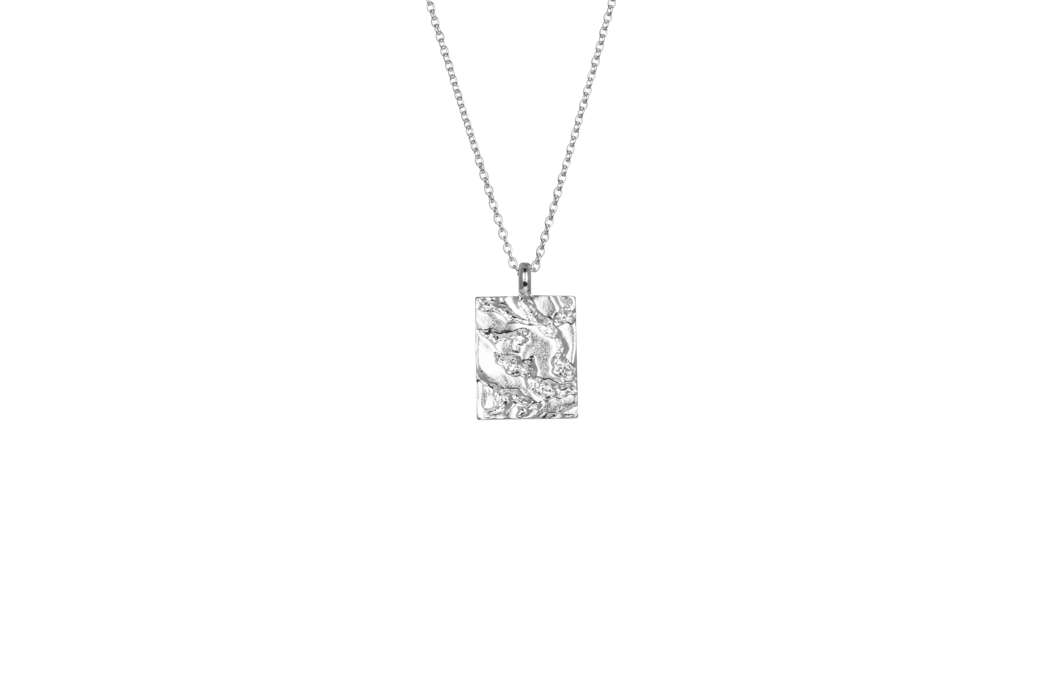 IX Rustic Square Pendant Silver