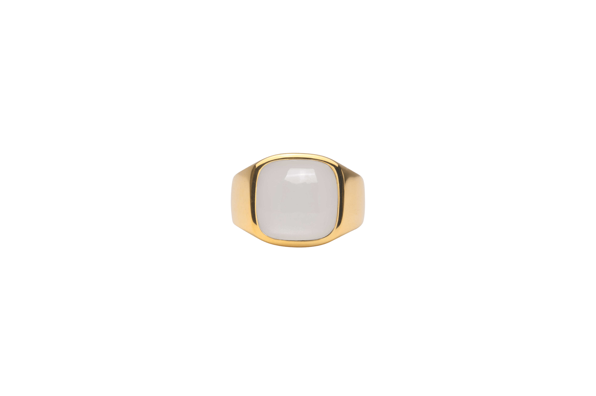 IX Cushion Signet Ring Moonstone