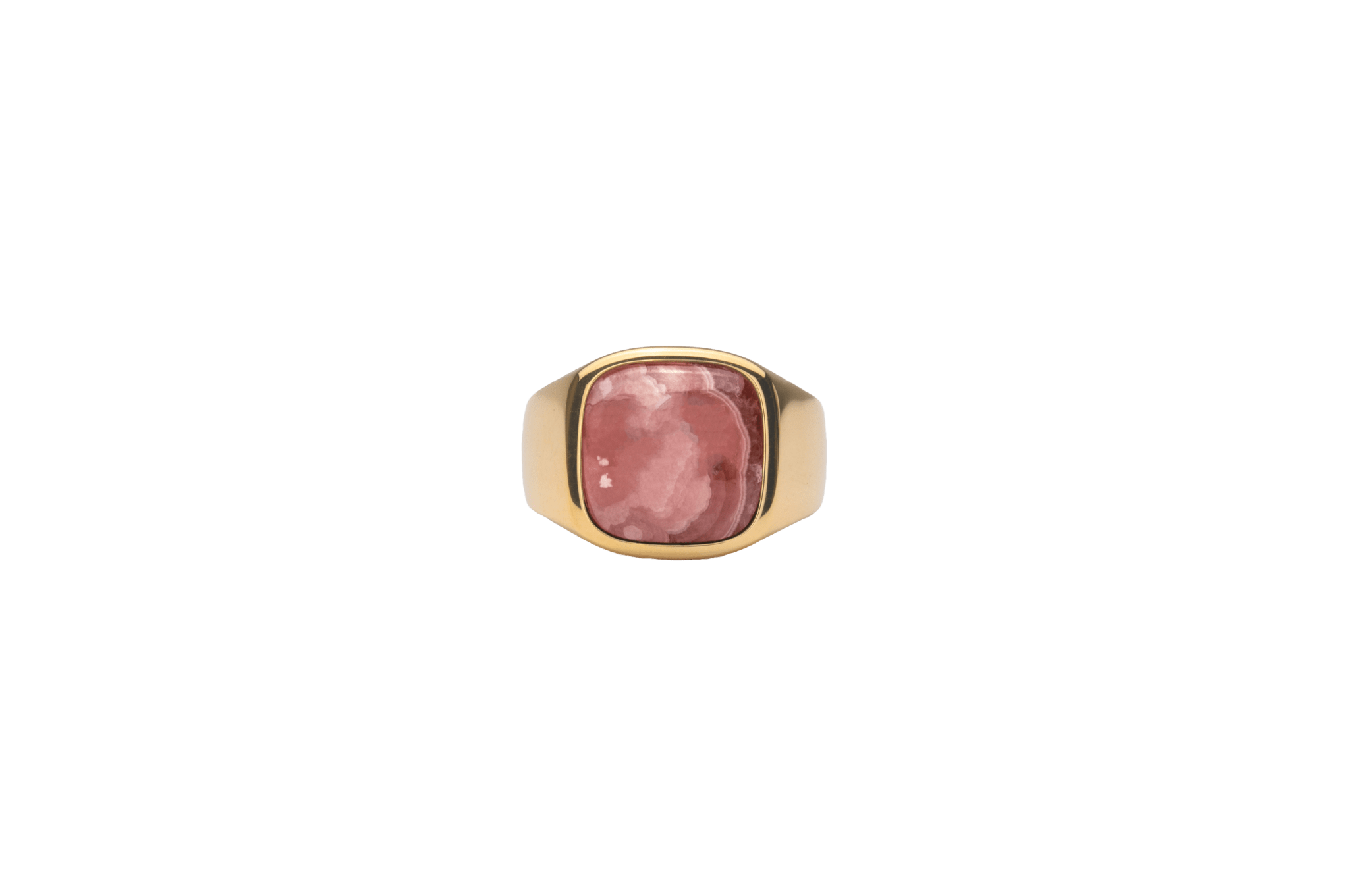 IX Cushion Signet Ring Rhodocrosite