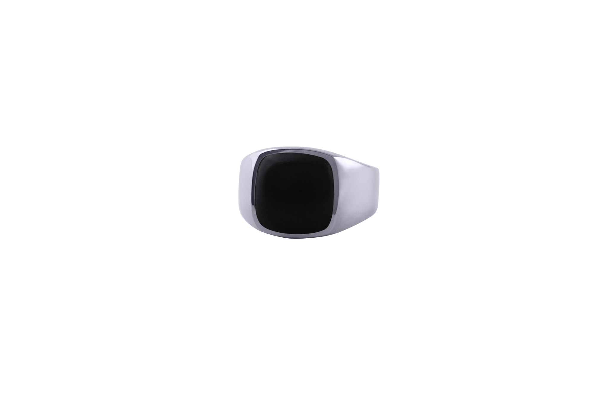 IX Cushion Signet Ring Black Onyx Silver