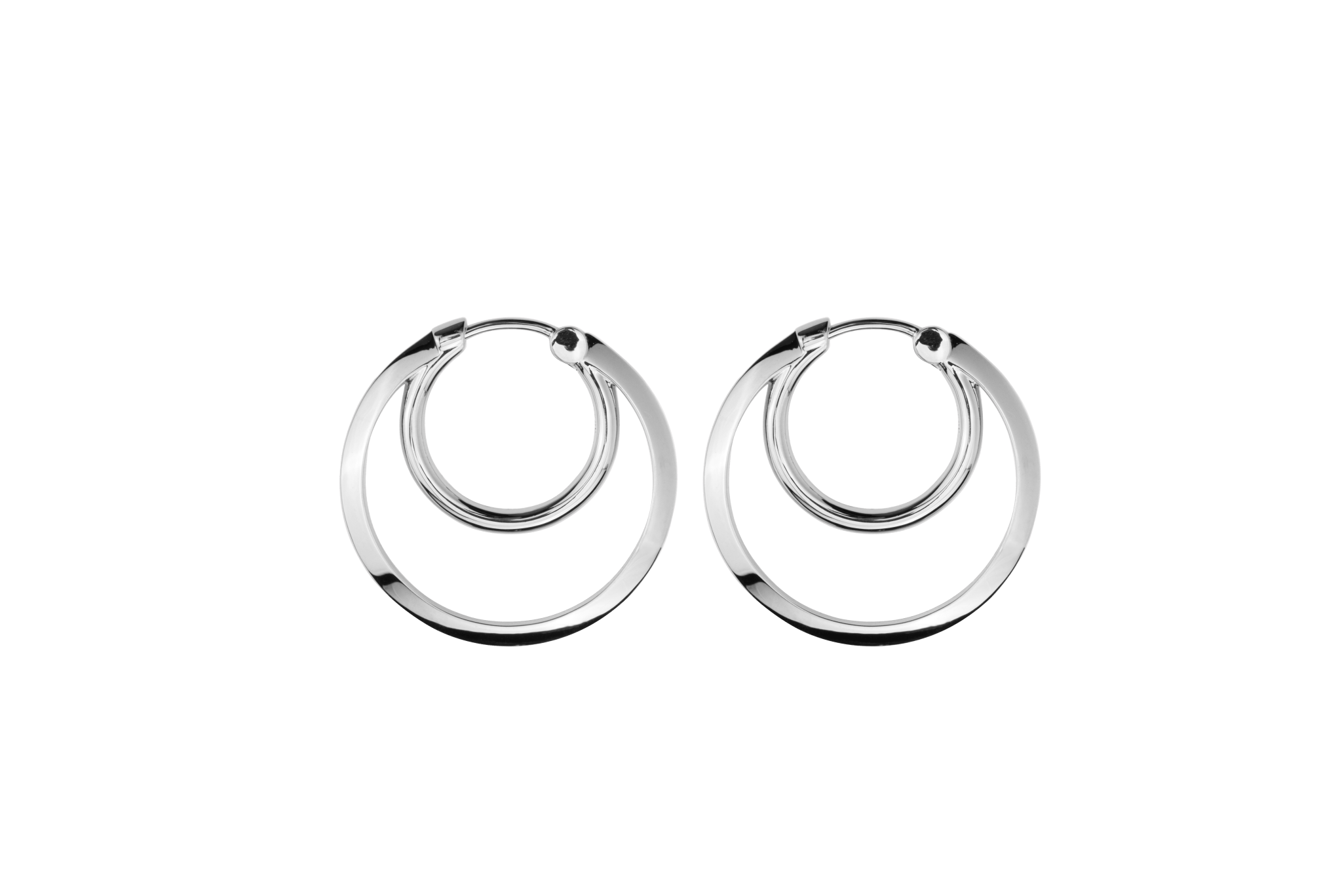 IX Double Hoops Silver