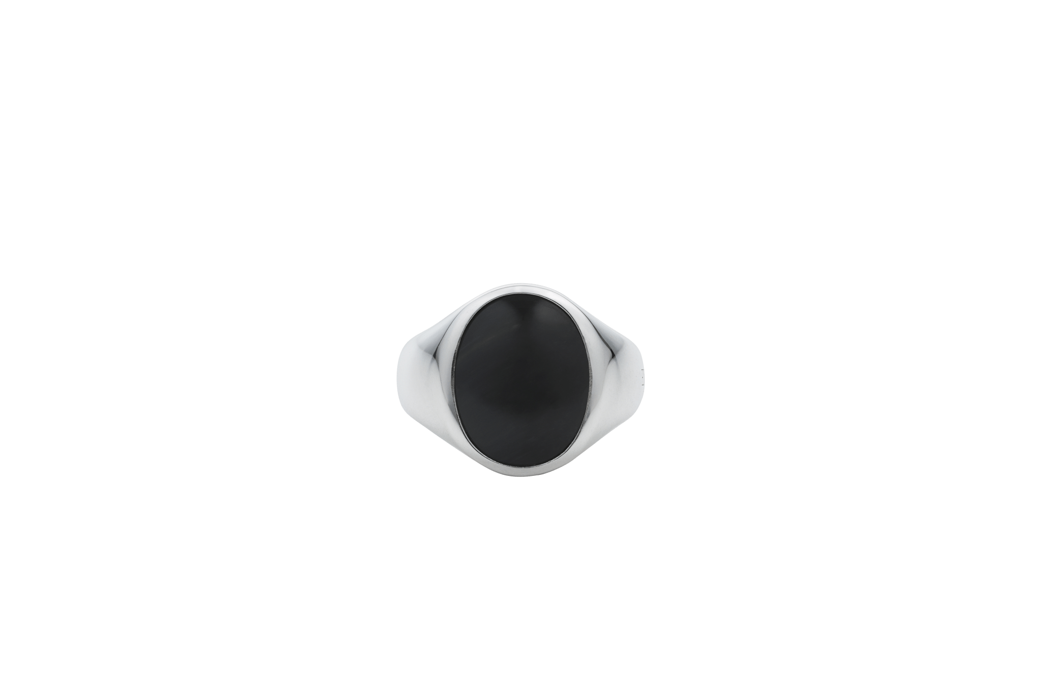 IX Oval Signet Ring Hawks Eye Silver