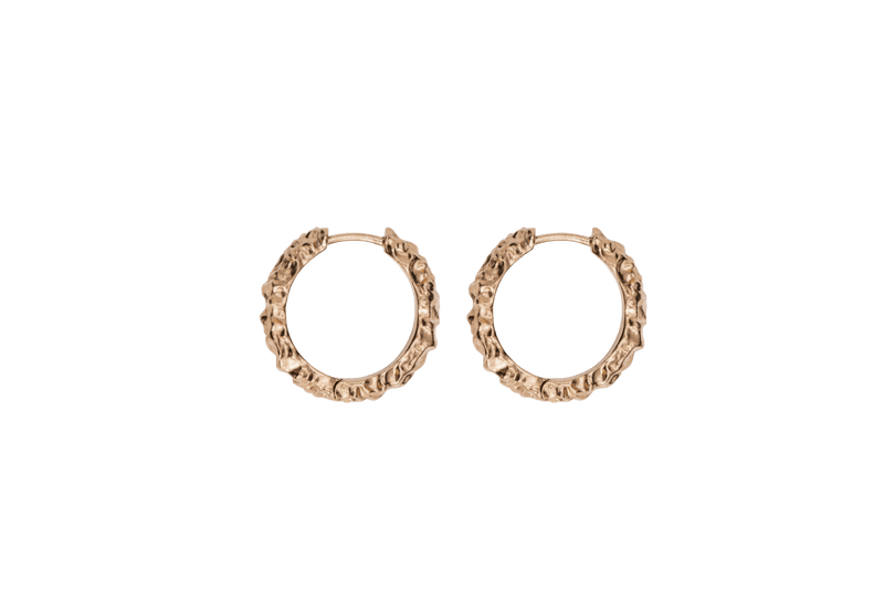 IX Crunchy Edge Earrings Gold 14K