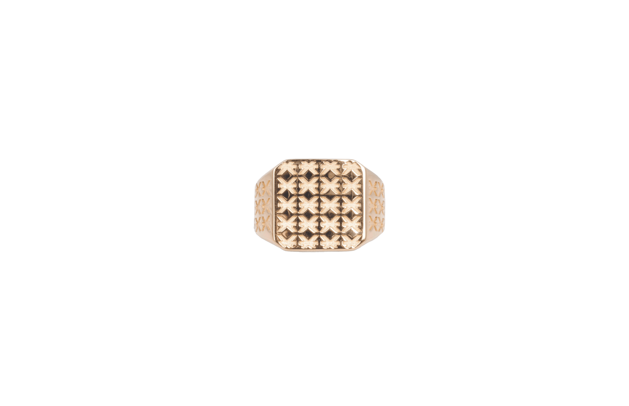 IX Otagon Logo Signet Ring Gold 14K